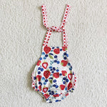infant clothing halter strawberry romper