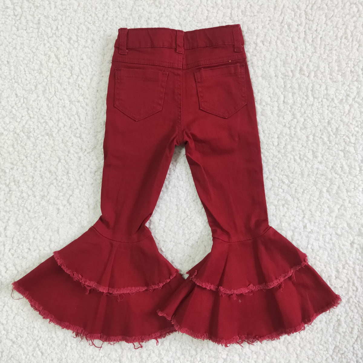 Double Ruffle Jeans burgundy double ruffle jeans – MiniSoulBoutiqueClothing