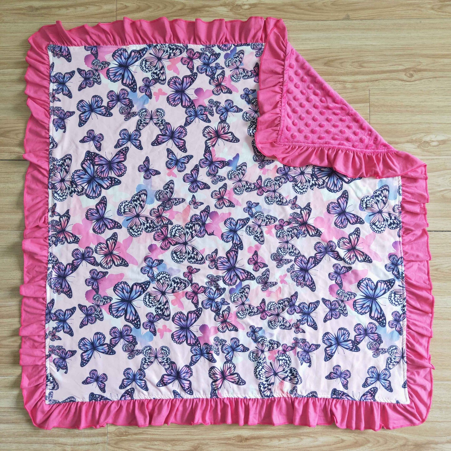 hot pink butterflies blanket
