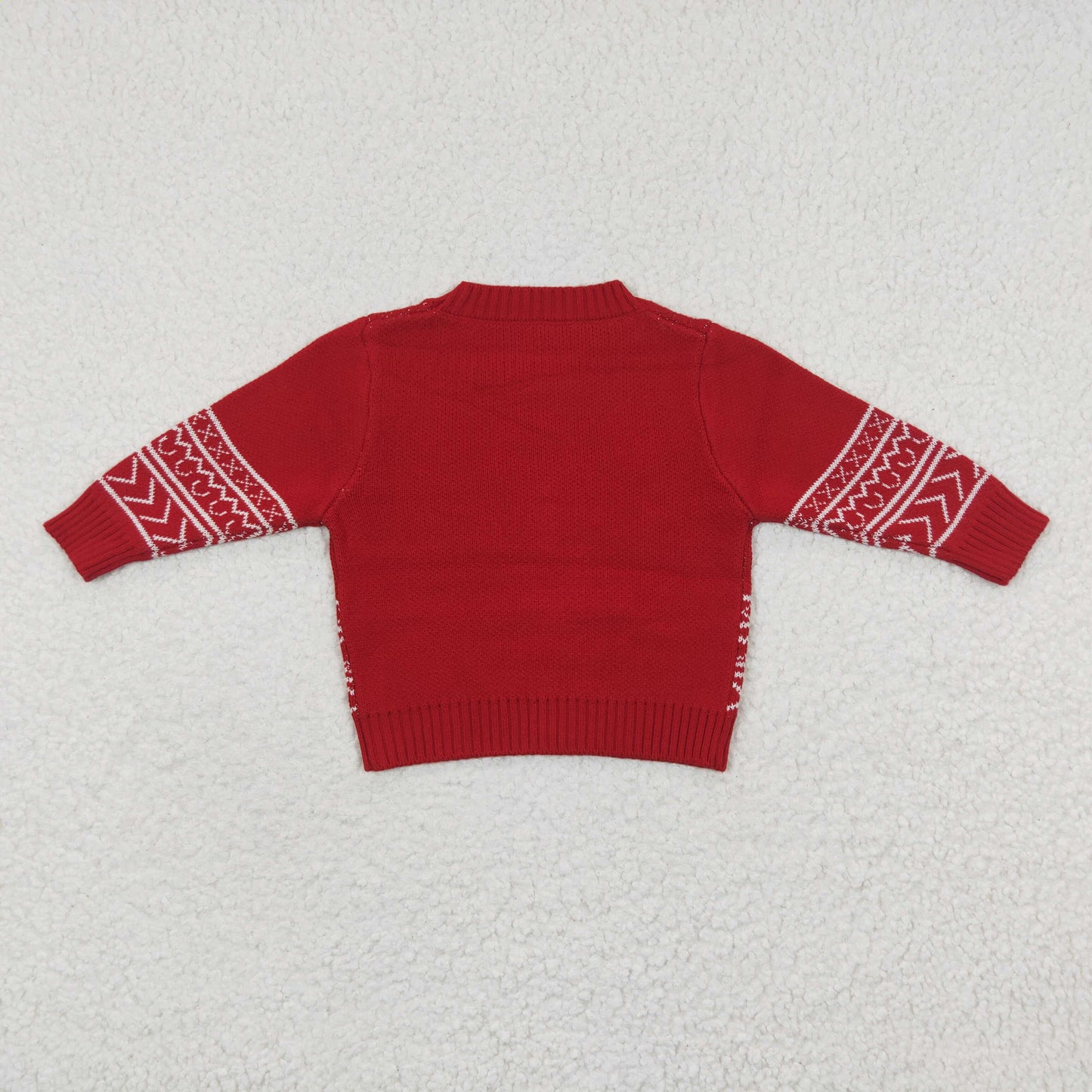 kids winter clothing red skull print sweater