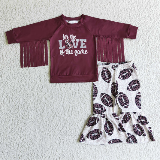 maroon football game fringe outfit