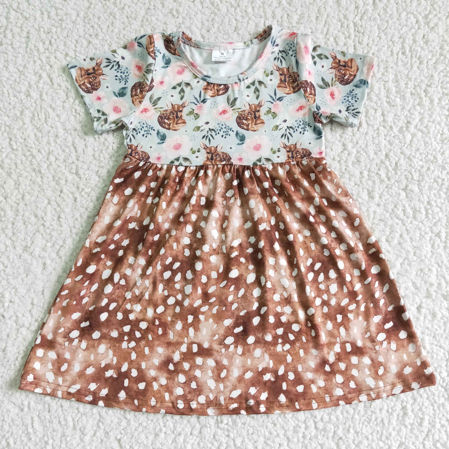 girl's clothing dress floral fawn
