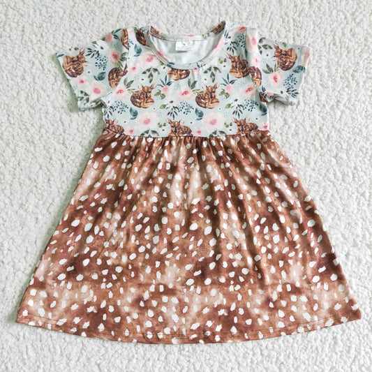 girl's clothing floral fawn fall dress