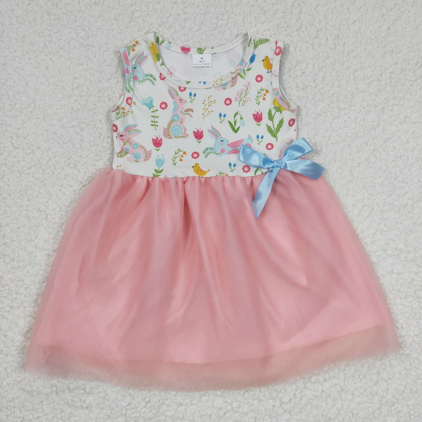 easter sleeveless pink tutu dress girl clothes