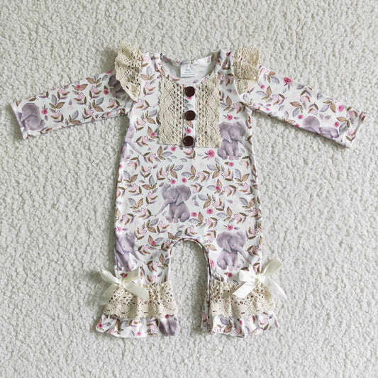 toddlers clothing elephant print romper girl