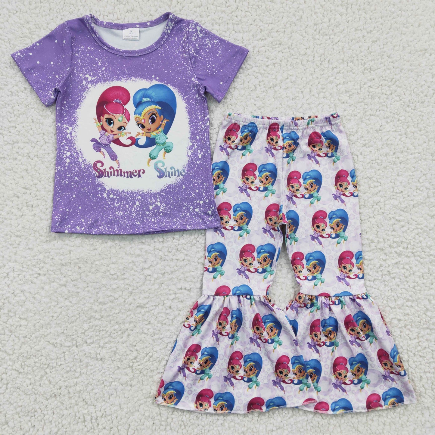 purple shimmer shine bell bottom outfit