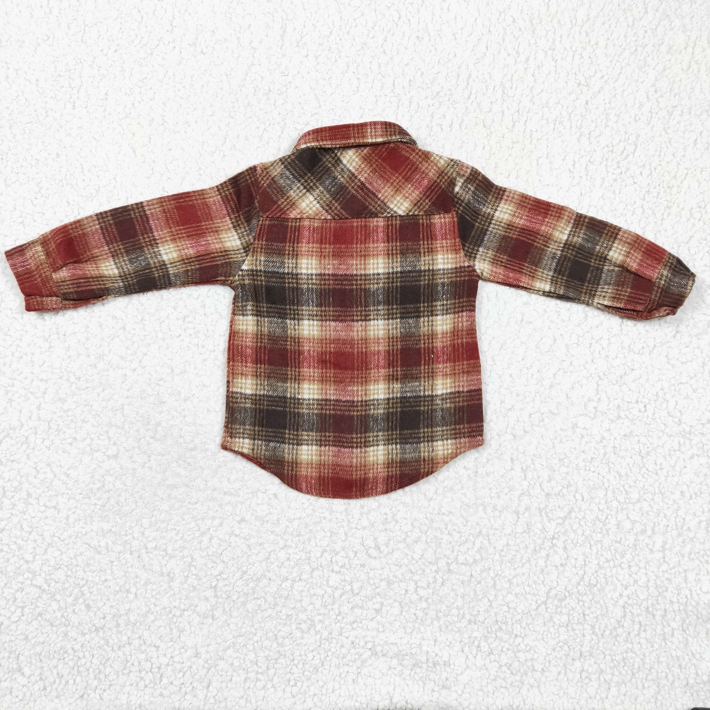 autumn/winter kids flannel plaid button top clothing