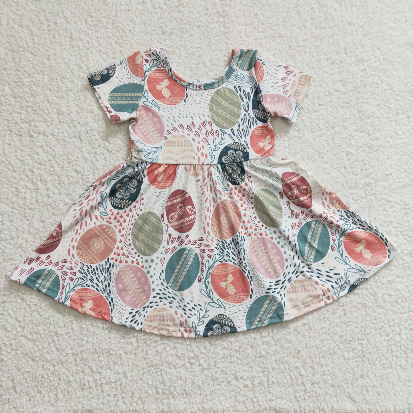 short sleeve easter egg twirl dress