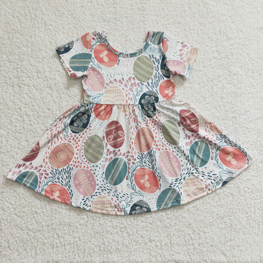 short sleeve easter egg twirl dress