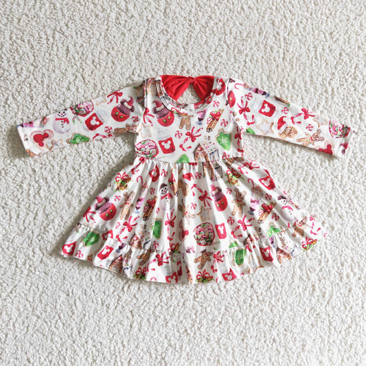 christmas candy twirl dress with bow back