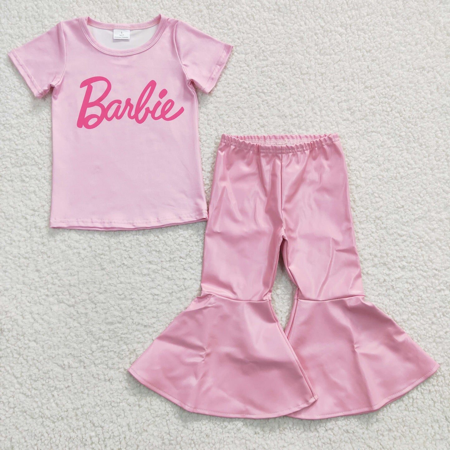 kids pink barbie t-shirt summer clothing