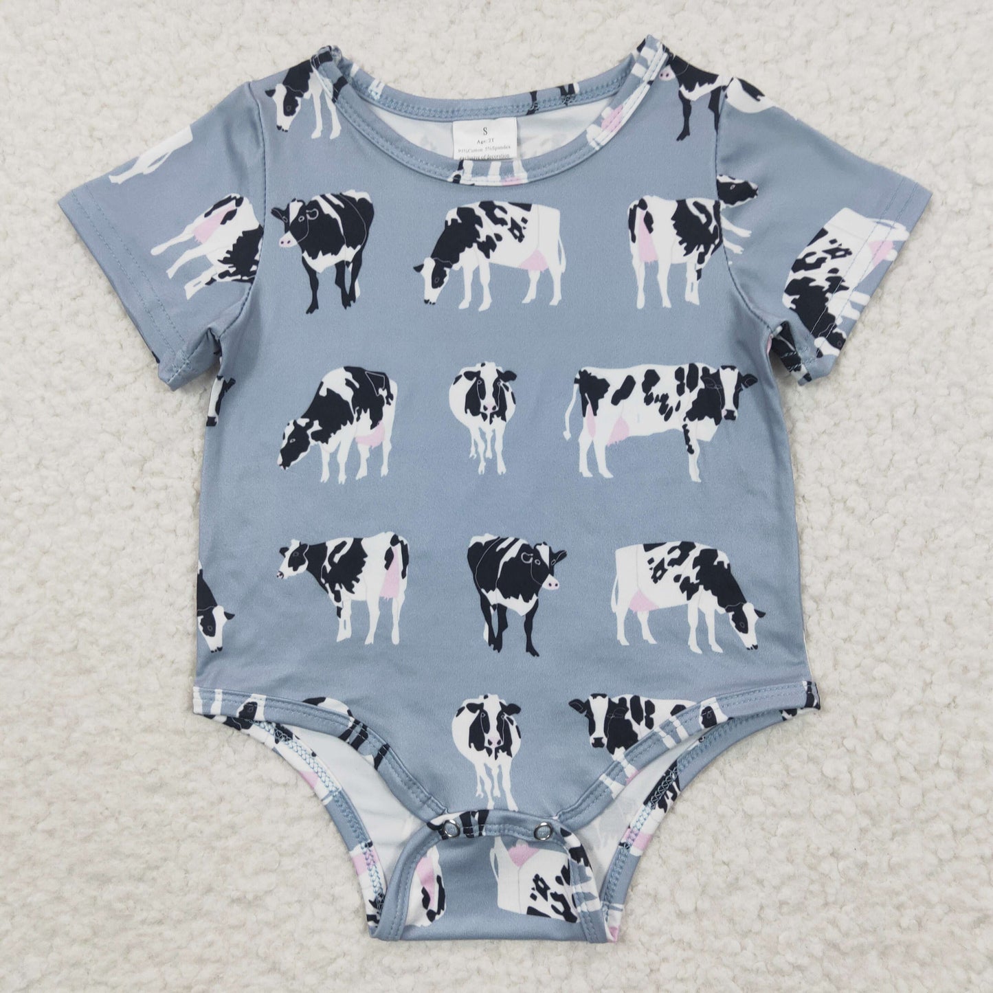 infant clothing westren romper cow print