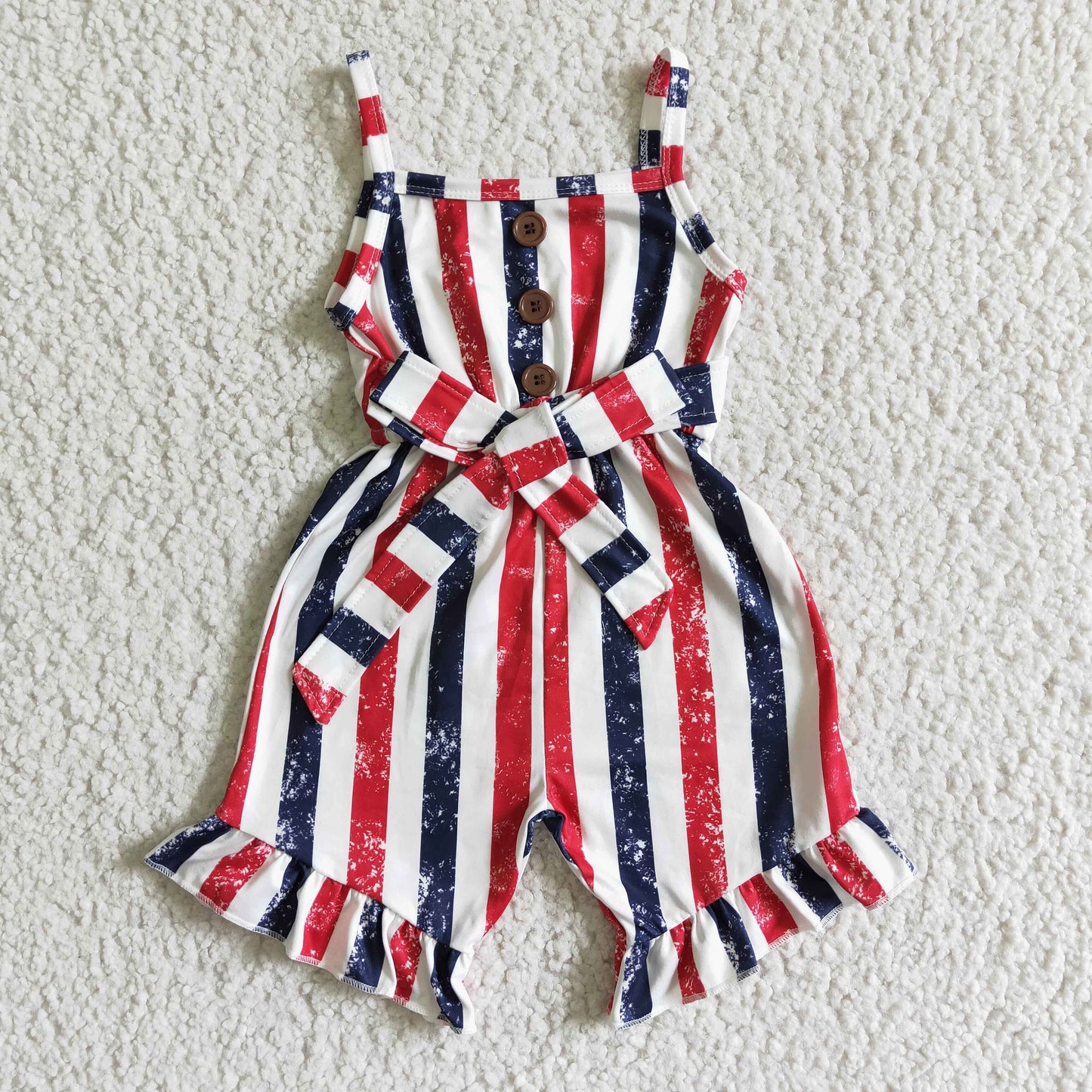 red white stripes strap girl patriotic jumpsuit