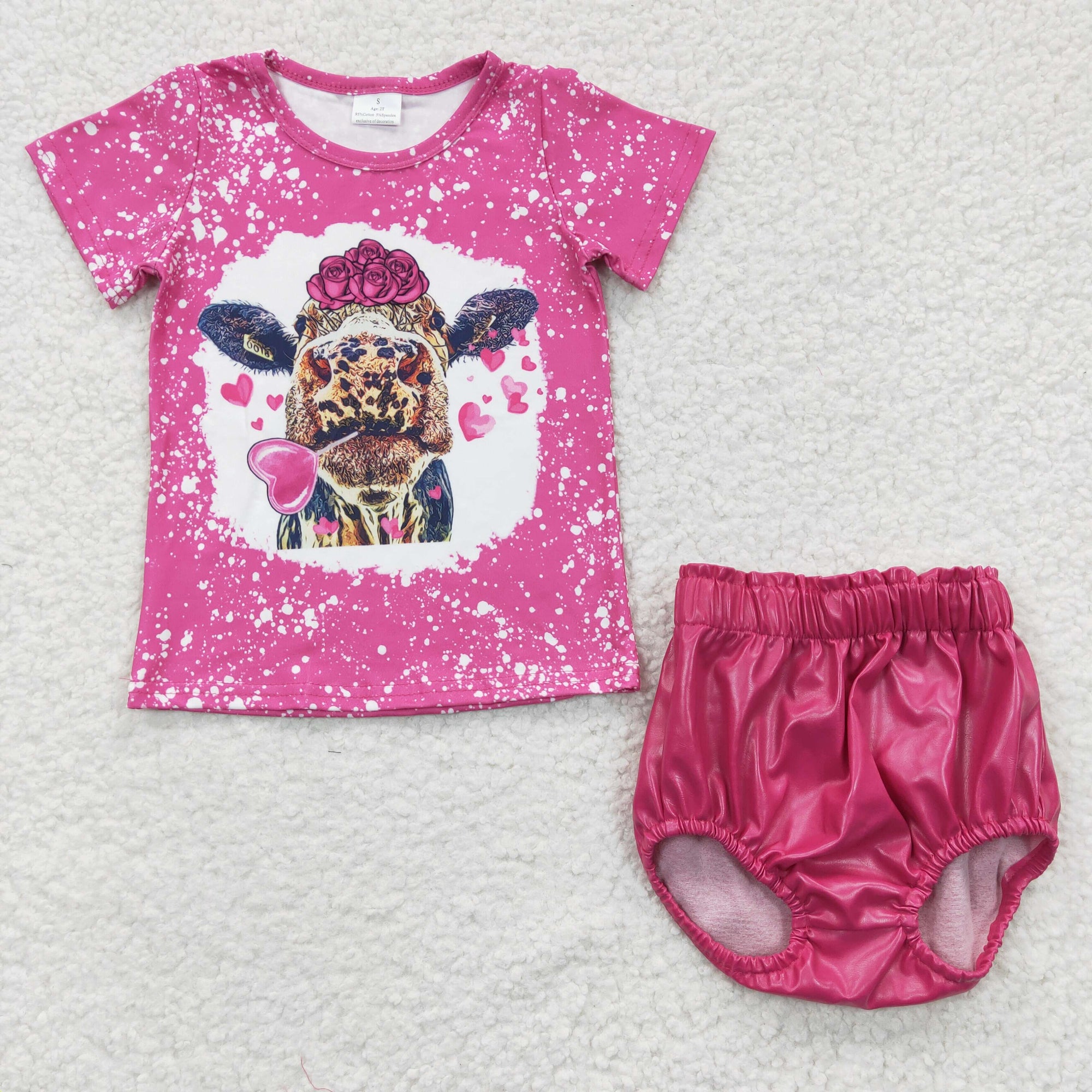 hot pink leather bloomer baby clothing