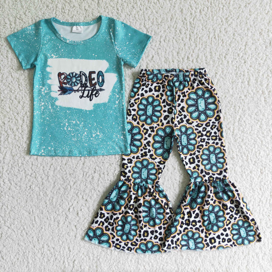 rodeo life turqoise pants set kids clothes