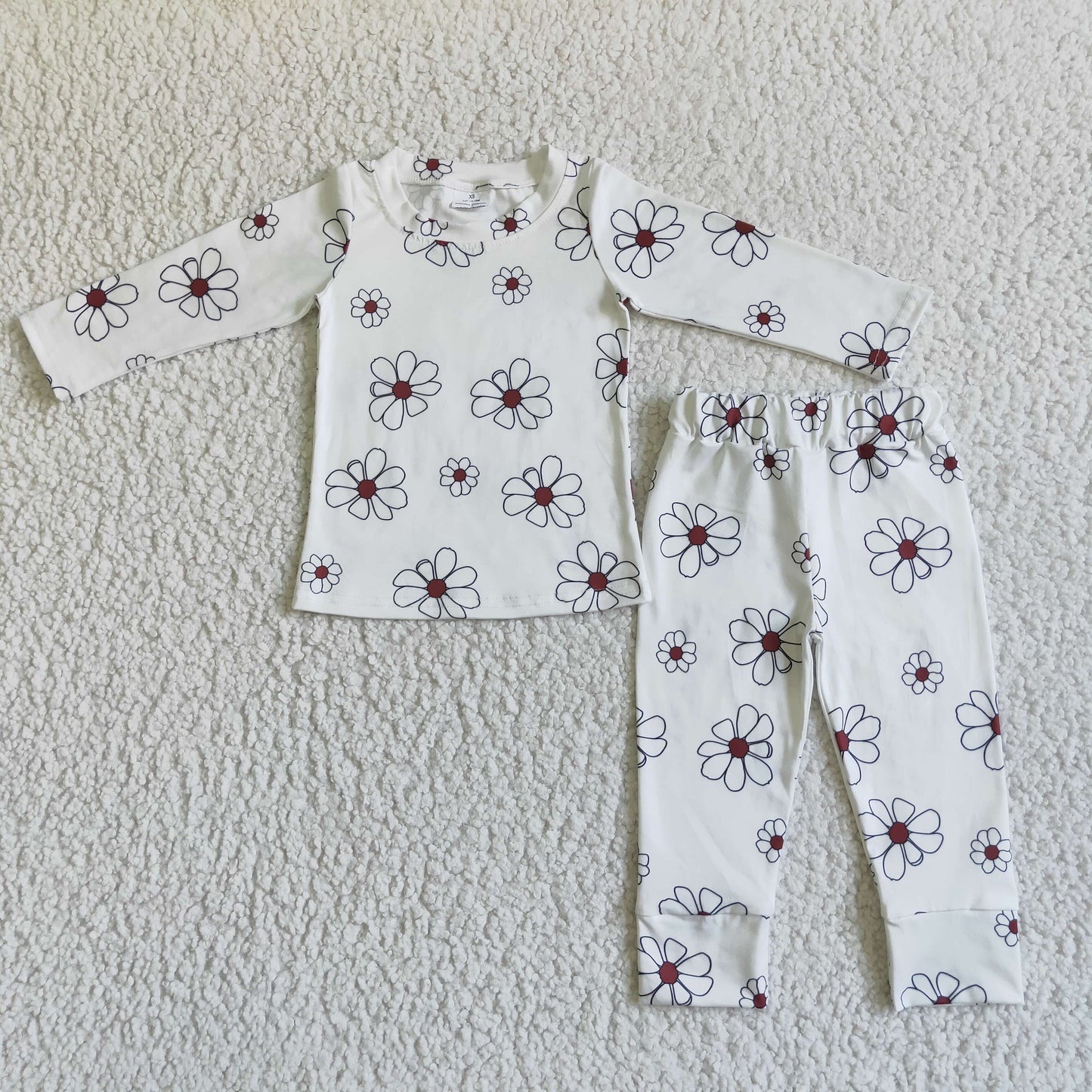 girl white floral outfit fall pajamas