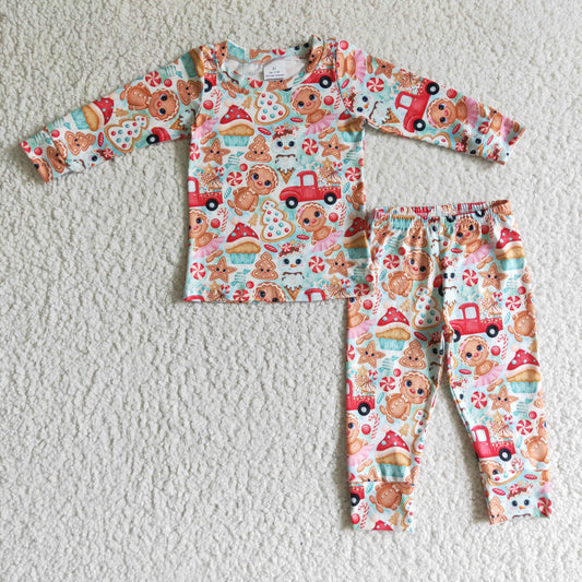 kids cute gingerbread babe pajama set