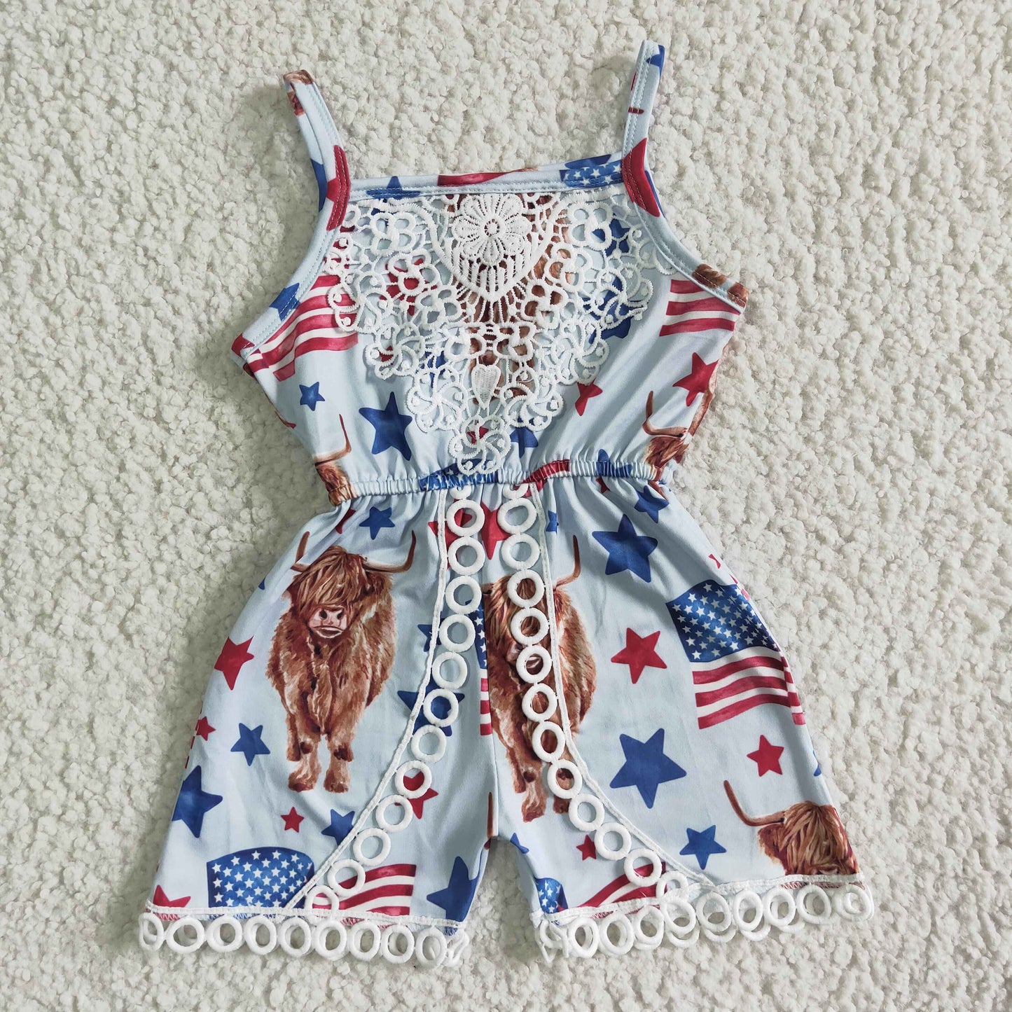 independence day american highland lace jumpsuit girl