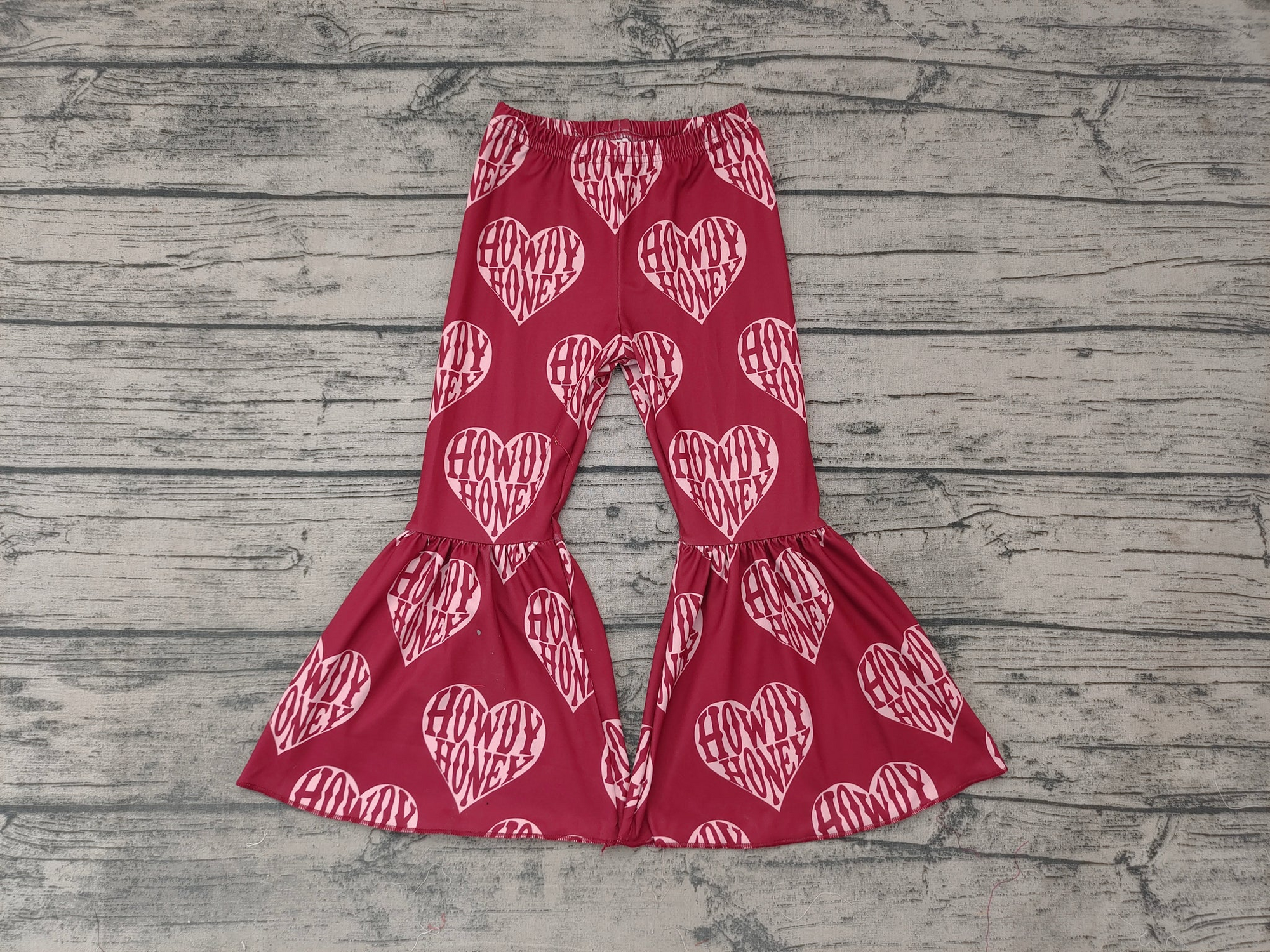 valentine heart bell bottom flare pants howdy honey