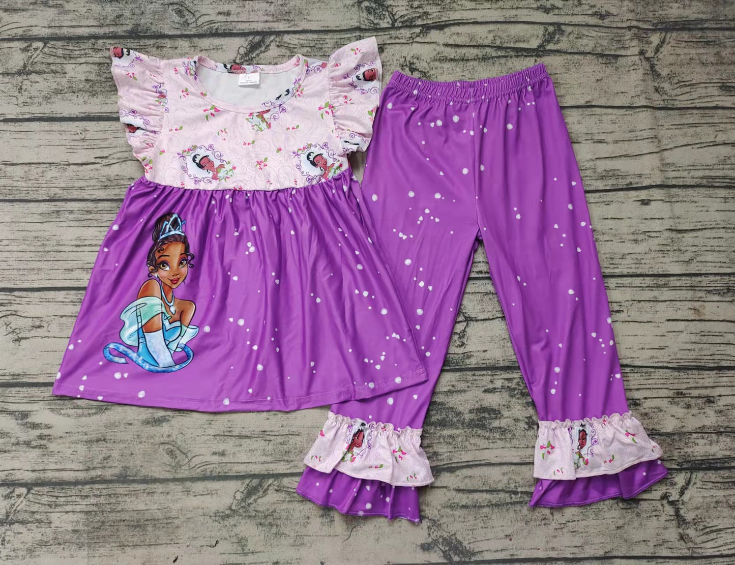 girl's outfit purple princess pants outfit clothing