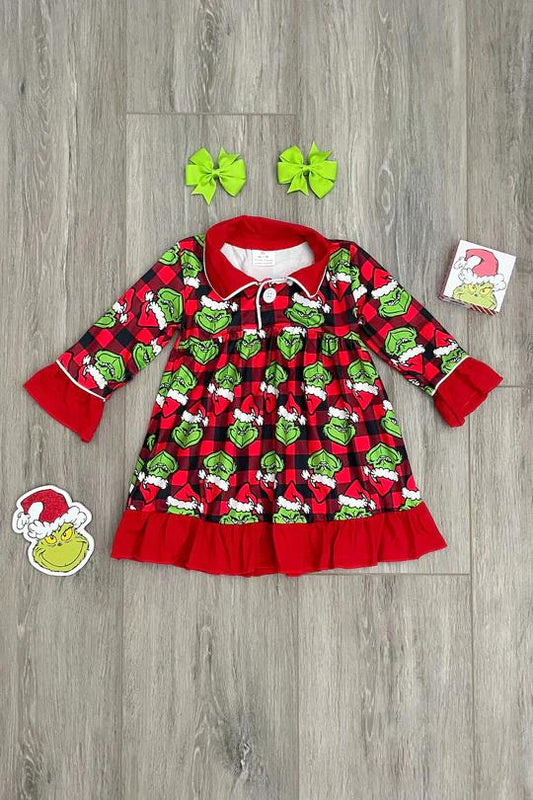 christmas sleepwear grinchey dress pajamas girl's clothes