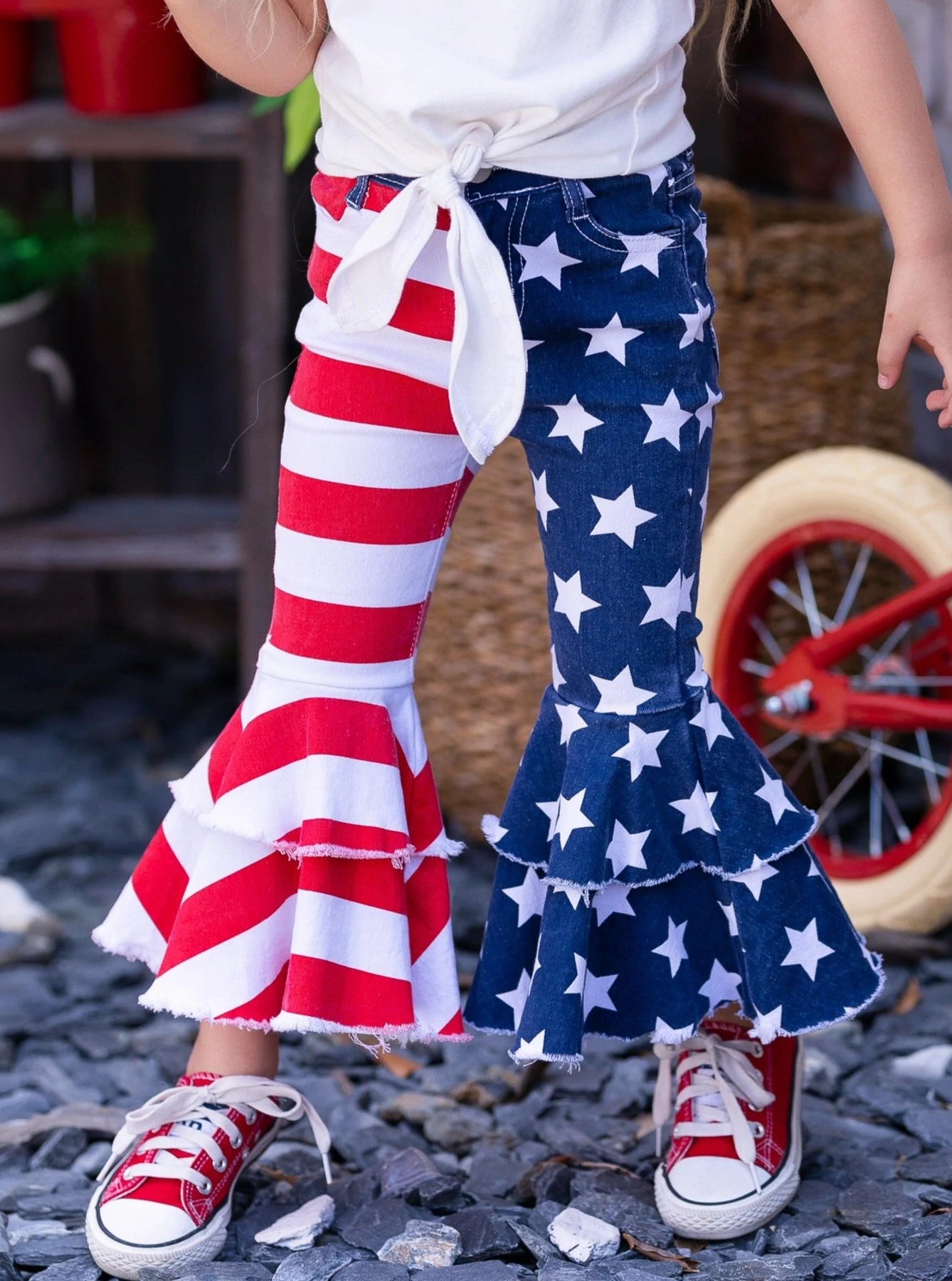 july 4th flag double wide denim belles