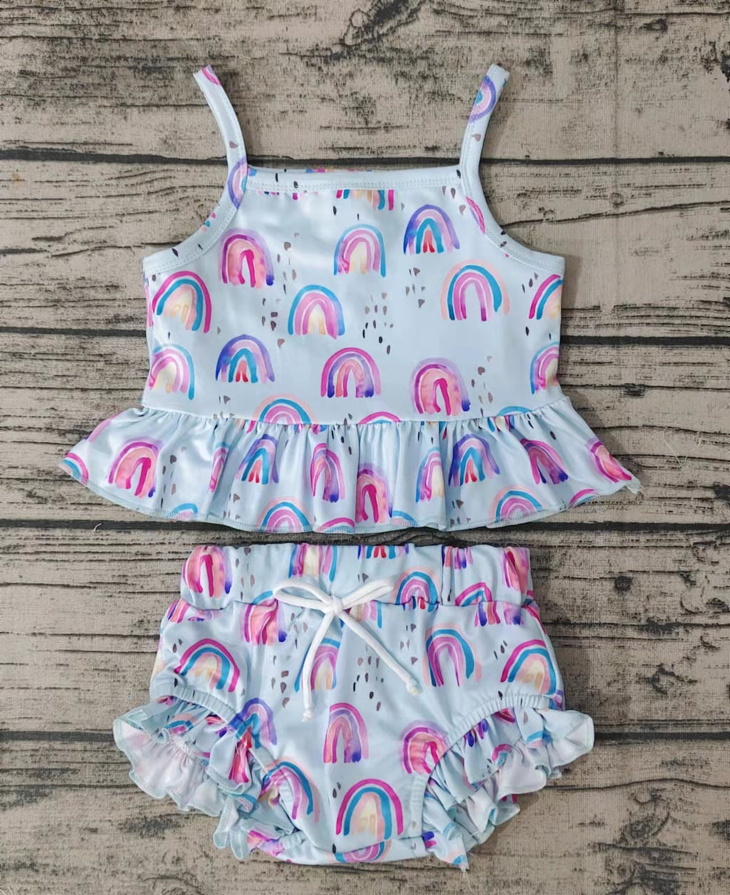 kids clothing rainbow bummie set girl