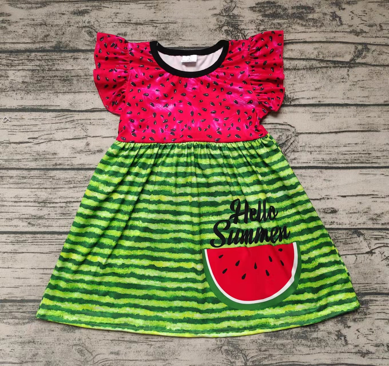 baby girl's hello summer watermelon dress
