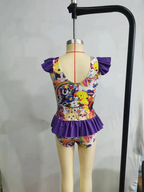 purple lisa frank girls swimsuit