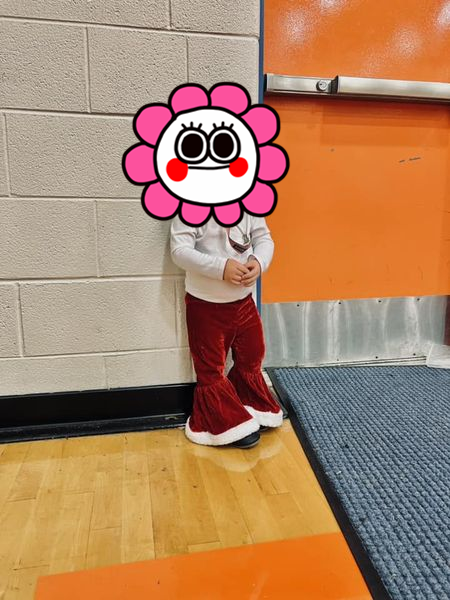 Red Velvet Large Bells Pants for Christmas