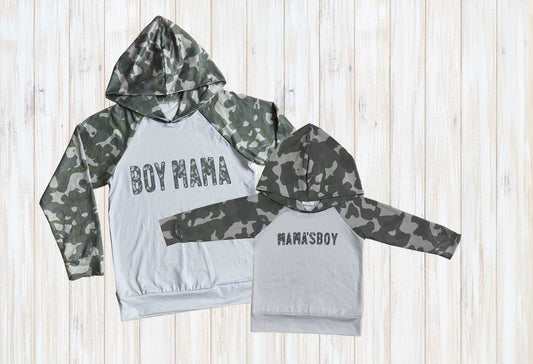 mama's boy camo hoodie top