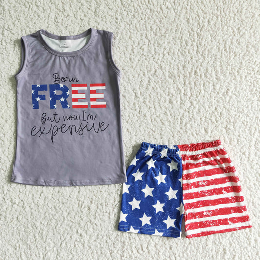 july fourth free boy's outfit shorts set clothing