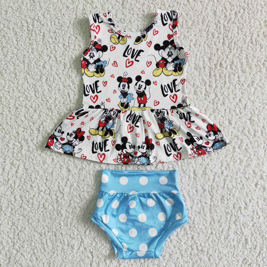 infant clothes set cartoon bummie set for summer