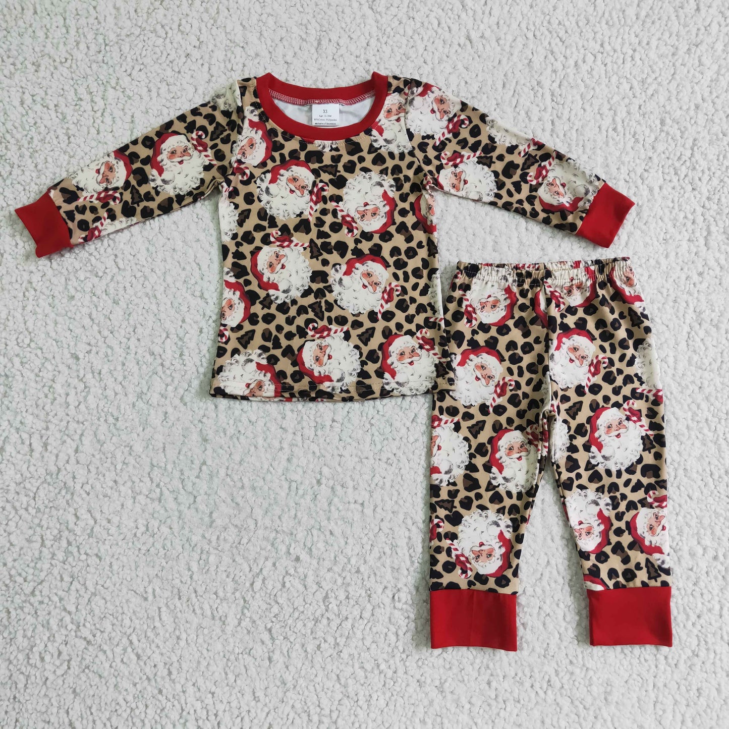 kids pajamas clothing leopard with Santa