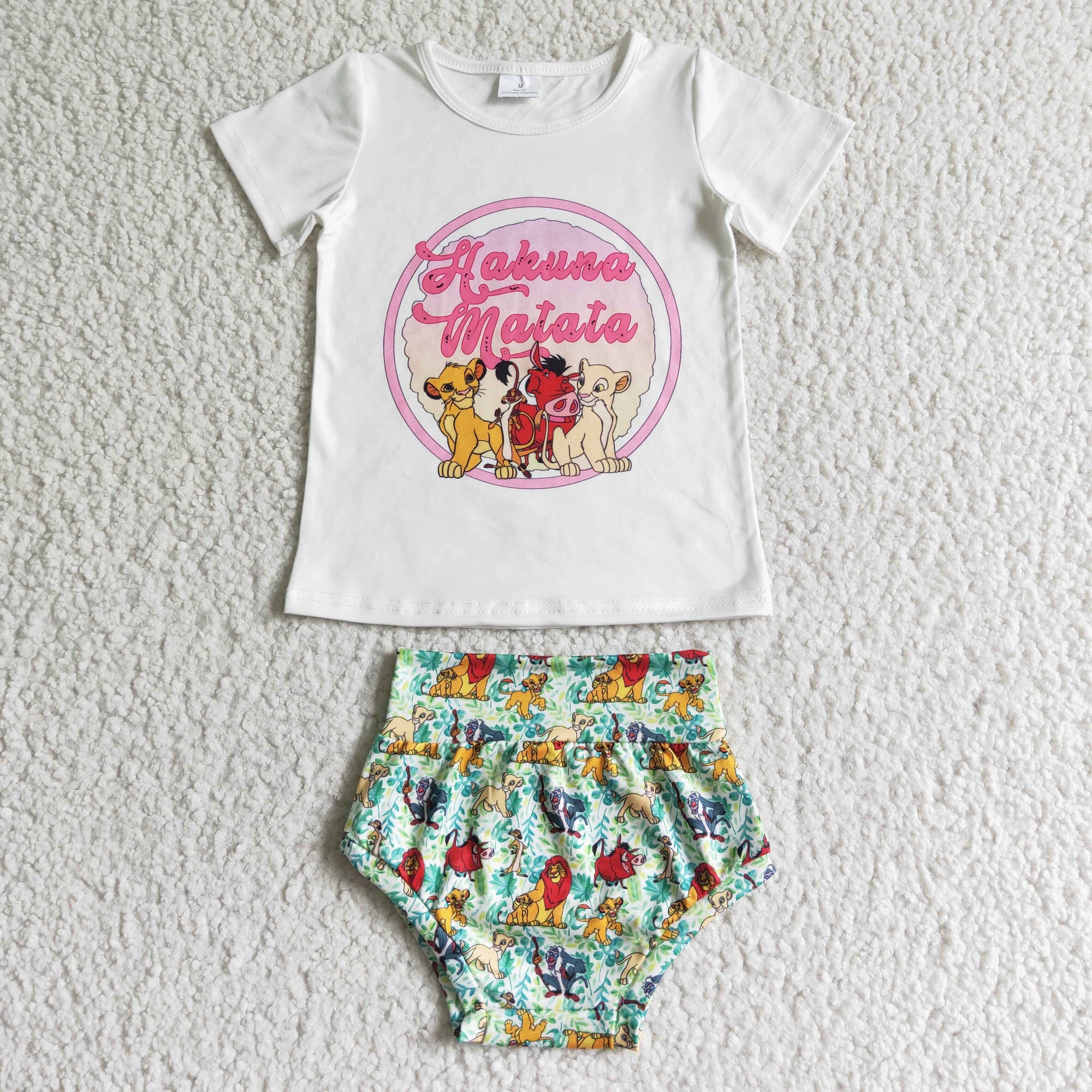 kids clothing bummie set lion friends