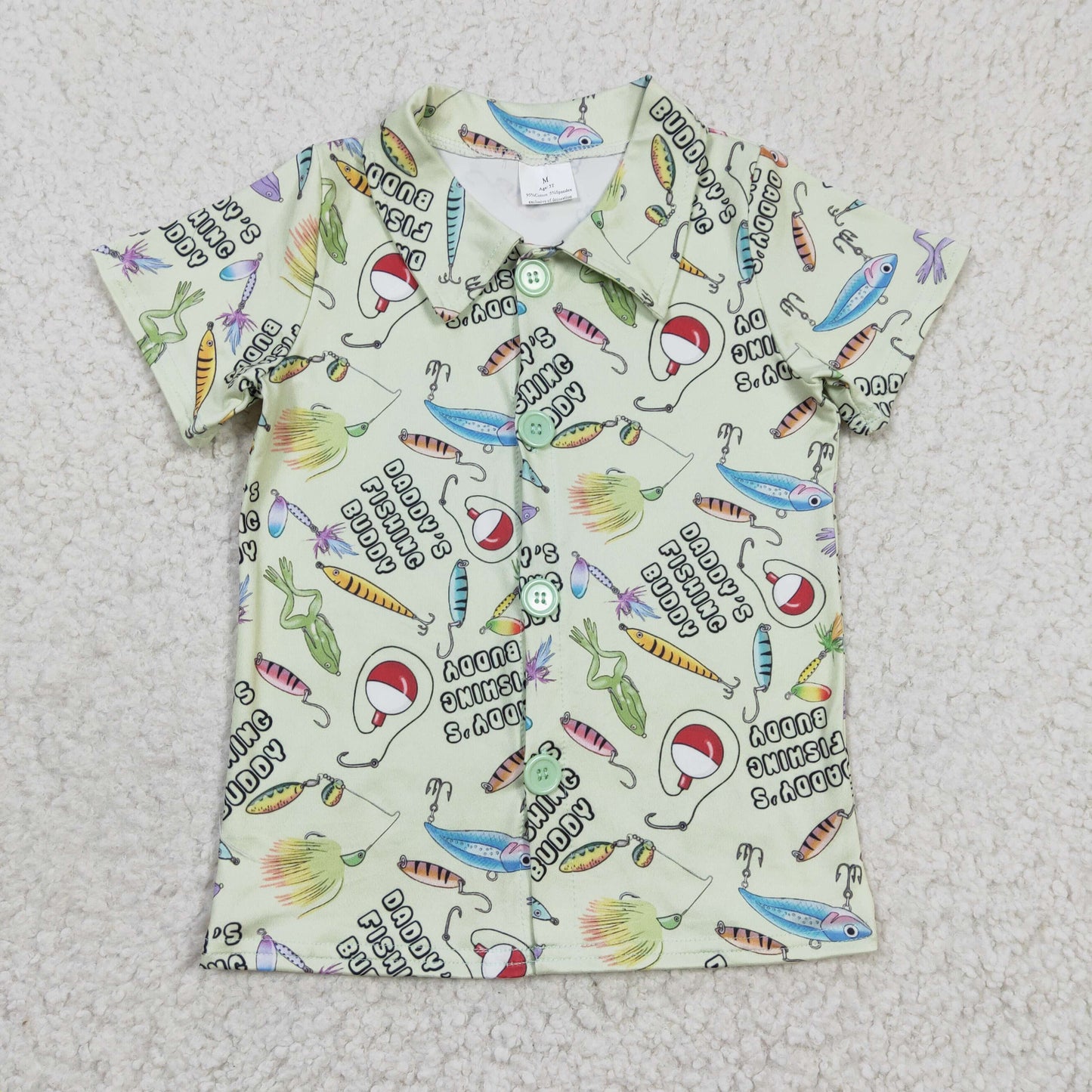 short sleeve button shirt boys clothing daddy’s fishing buddy