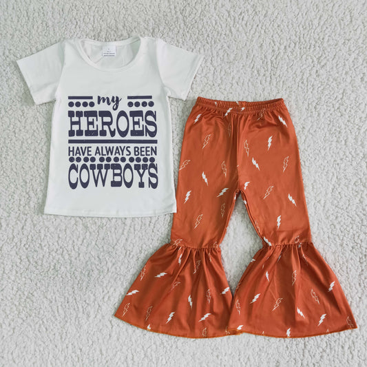 heroes cowboys white shirt brown bells set