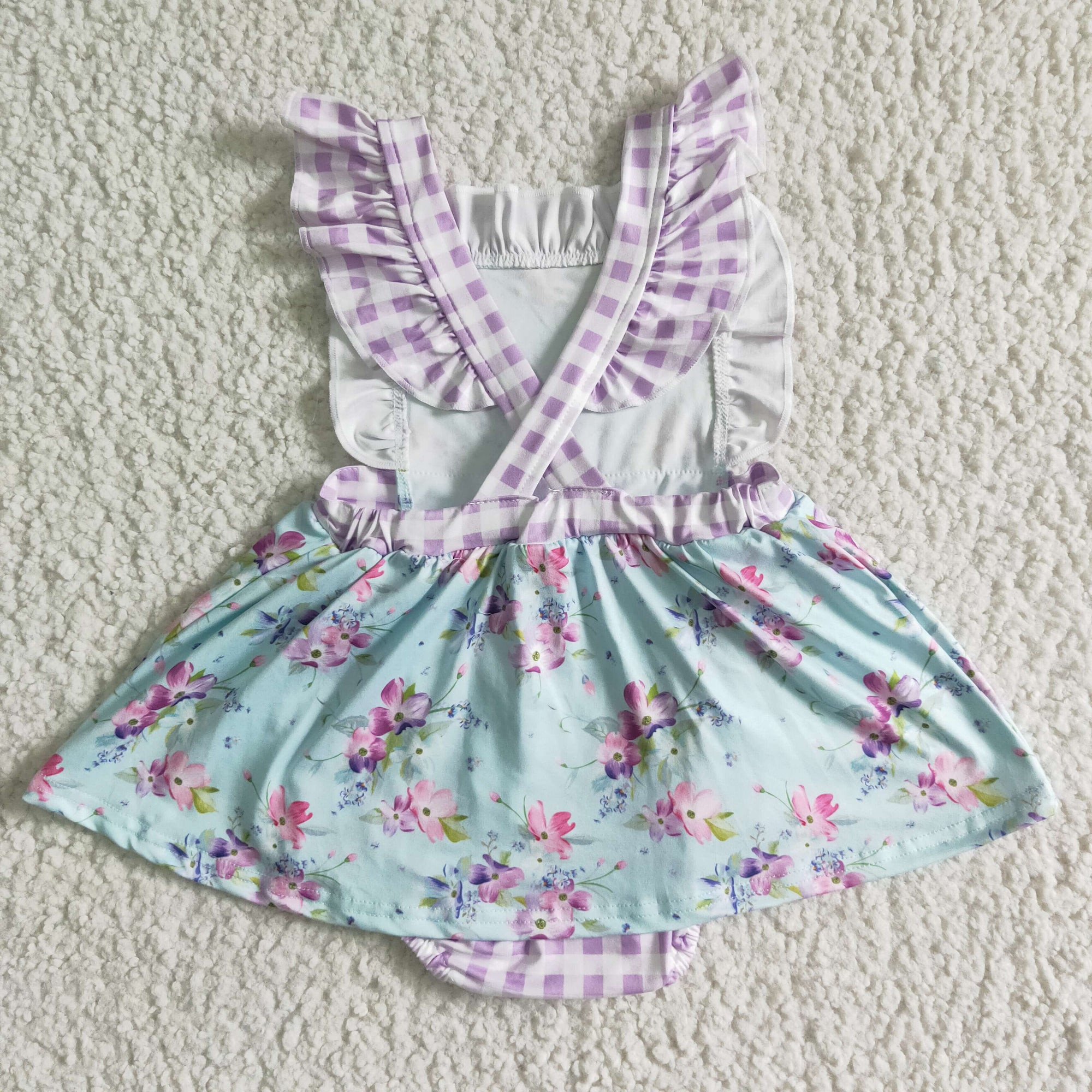 Spring Floral Cross Back Twirl Bodysuit