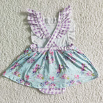 Spring Floral Cross Back Twirl Bodysuit