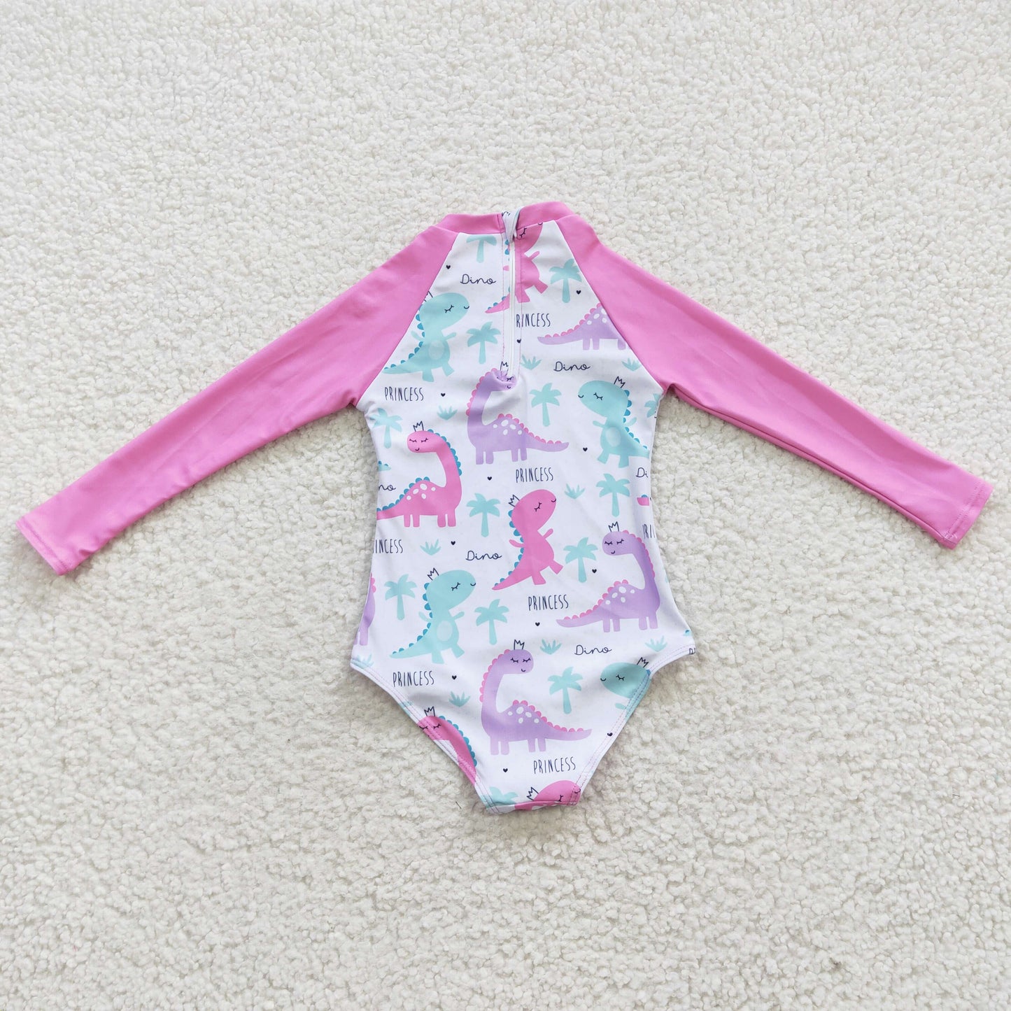 summer girl long-sleeved dinosaur swimsuit