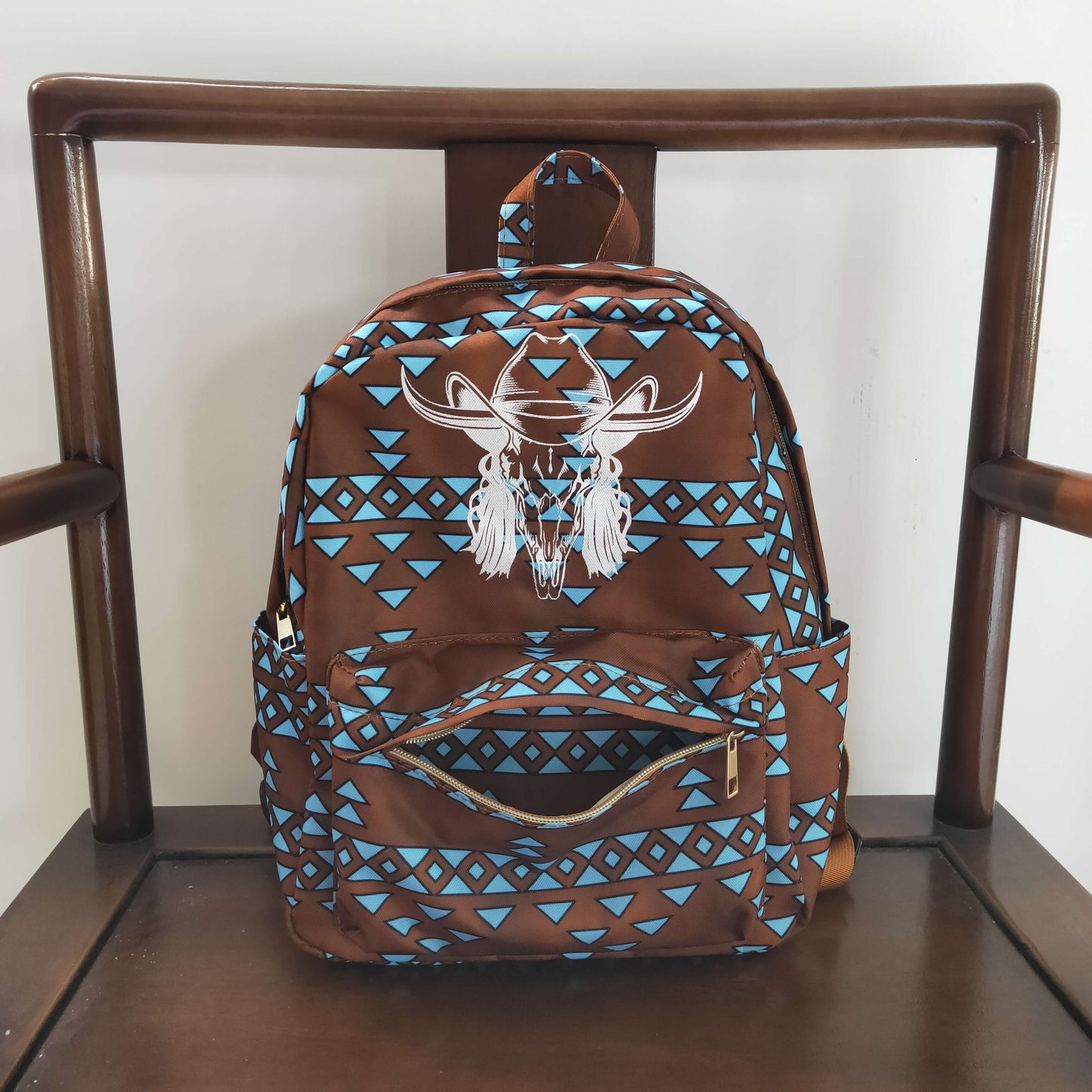 wetsern skull cow bag backpack