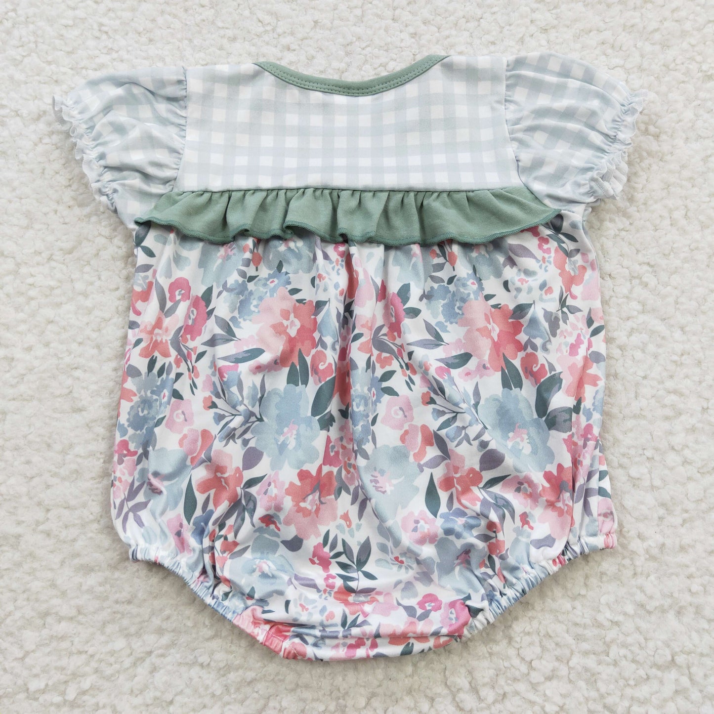 green floral toddler baby girl rompers