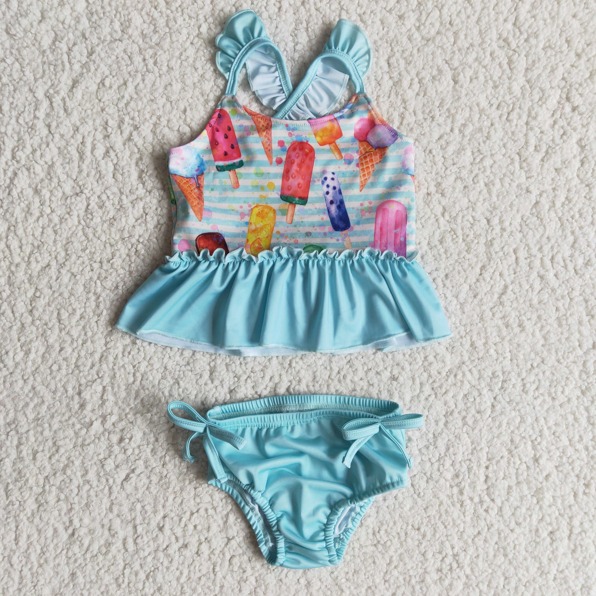 girl’s popsicles print 2pc swimsuit