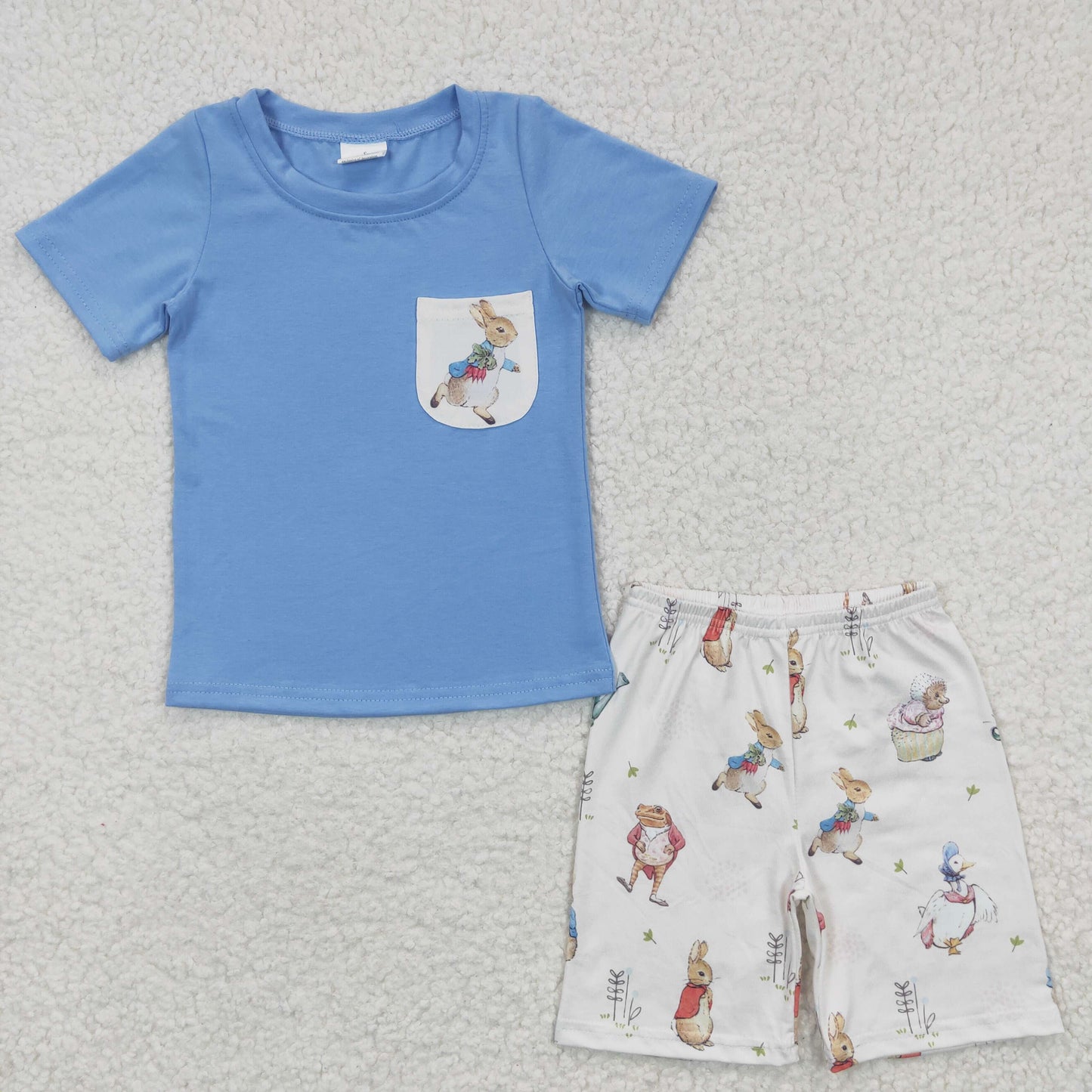 Easter bunny shorts set boys clothes