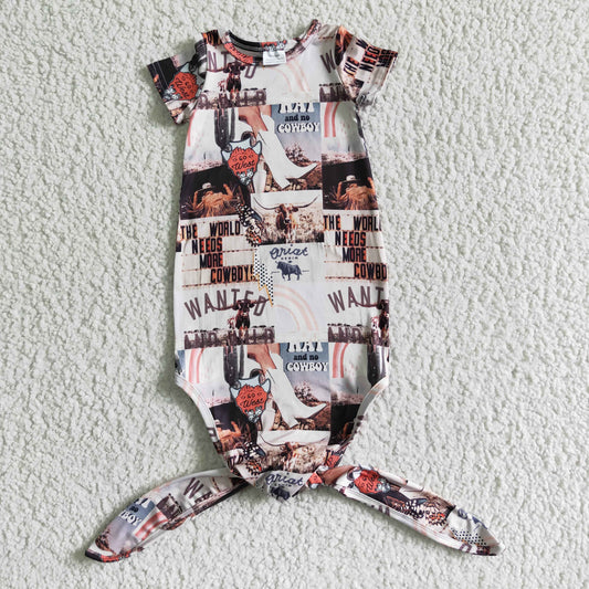 western print baby nightgown infant clothing