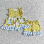 yellow dots honey bee clothing set
