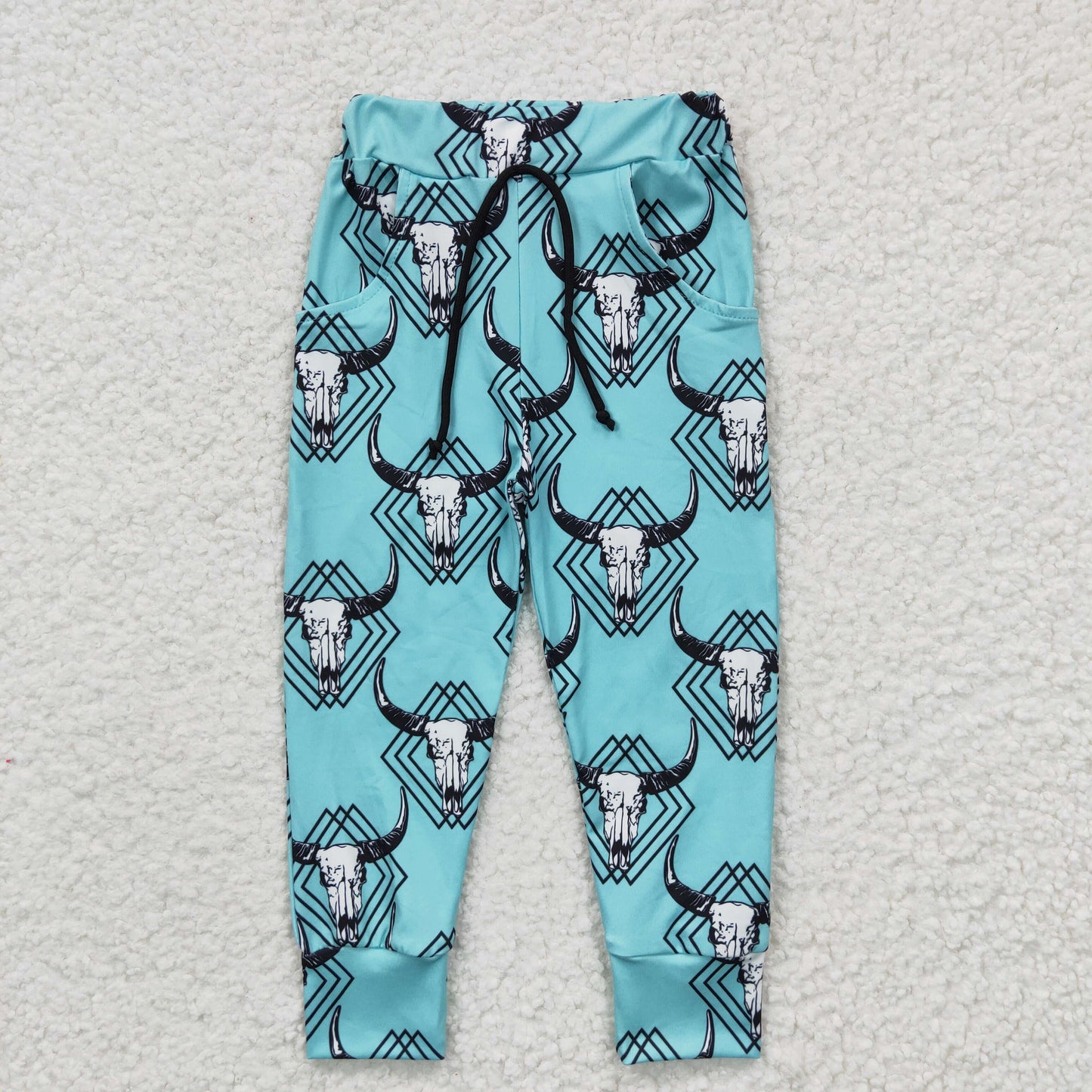 kids bottom skull print jogger pants for boy