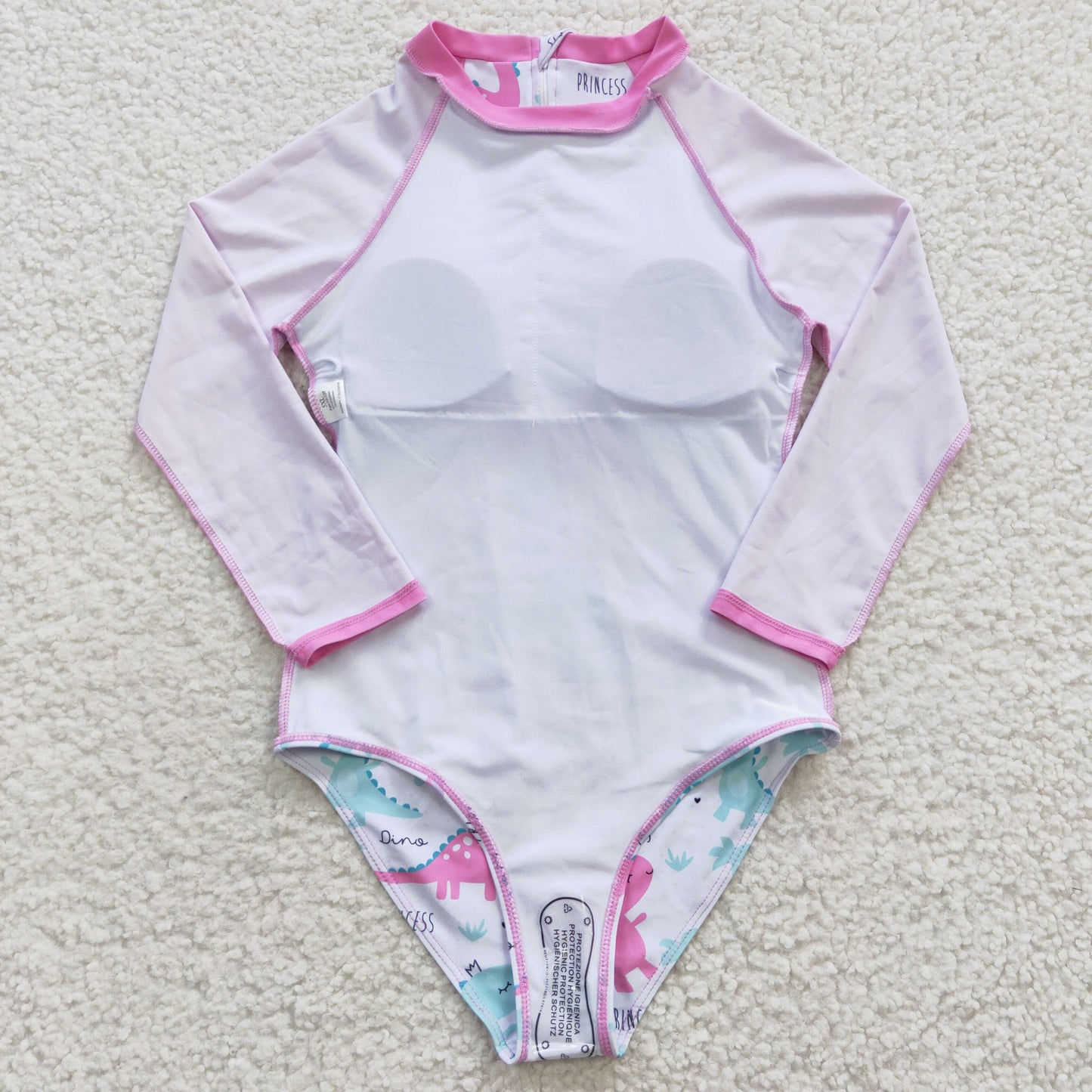 summer girl long-sleeved dinosaur swimsuit