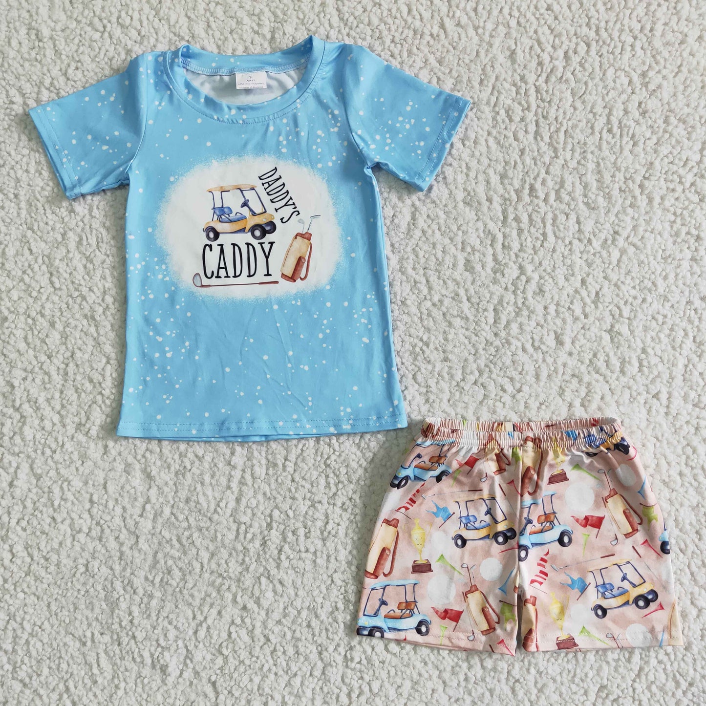 Boy summer outfit daddy's caddy shorts set