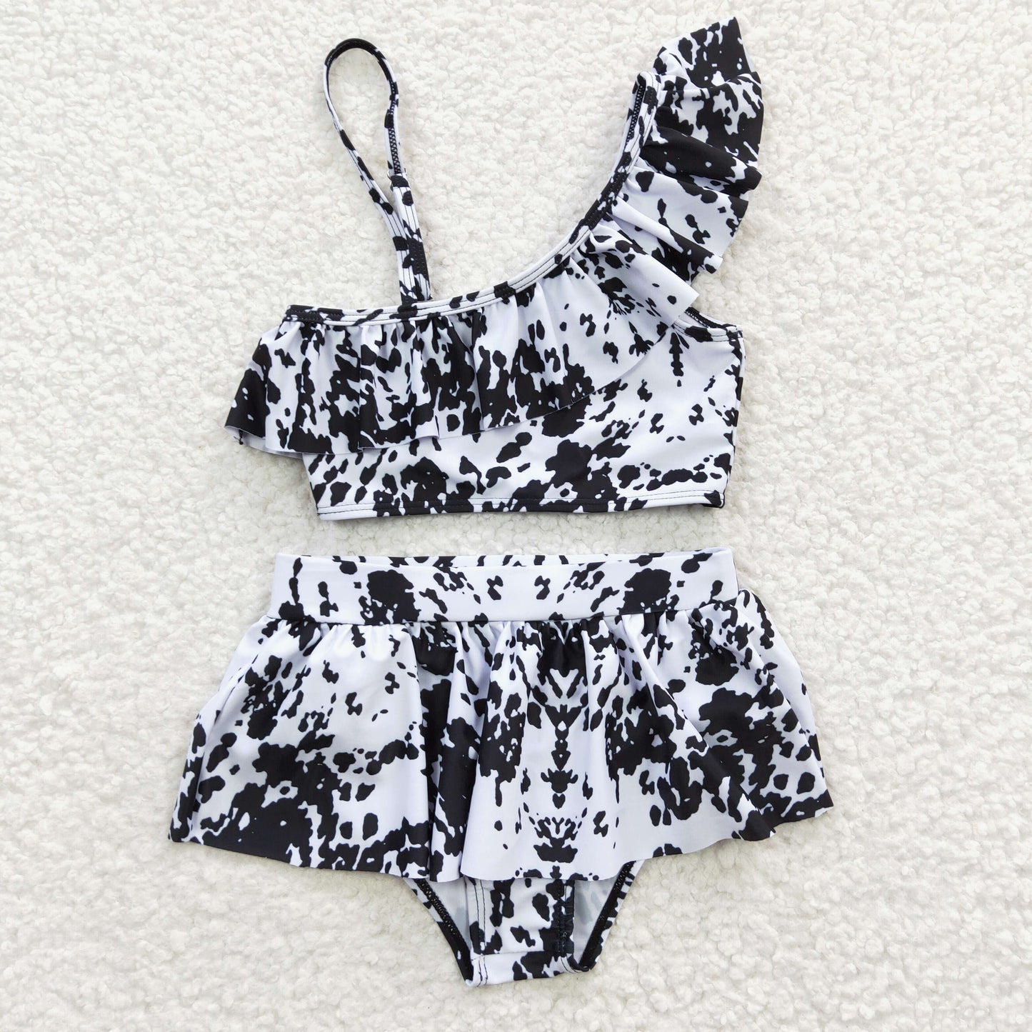 girl 2pcs beach wear cow print swimsuit